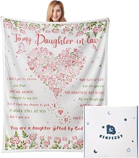KENPERRY Daughter in Law Gifts Blanket from Mother in Law,Best Birthday Gifts Ideas for Daughter-in-Law, Flannel Throw for Anniversary, Wedding Day with Gift Box (Daughter-in-Law Gifts,50X60”)