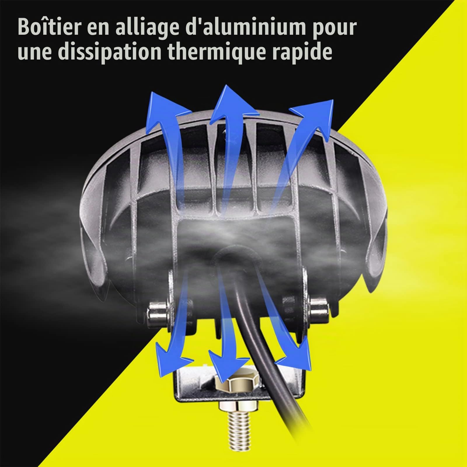 Biqing Feux Additionnels Moto,20W Phare Auxiliaire Moto 12V 24V Lampe de Sécurité LED pour Chariot élévateur Phare Avant LED Bleu pour Chariot élévateur Offroad Voiture (2)