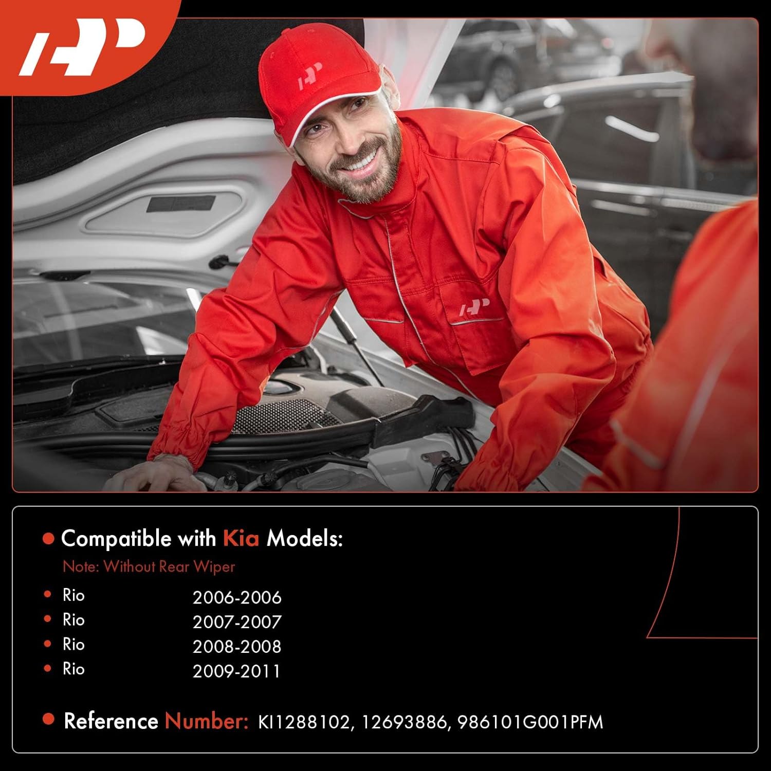 A-Premium Windshield Washer Reservoir Compatible with Select Kia Models - Rio 2006-2011, with (Cap/Washer Pump/Hose/Filler Neck/Bracket) - Replace# 986101G001PFM