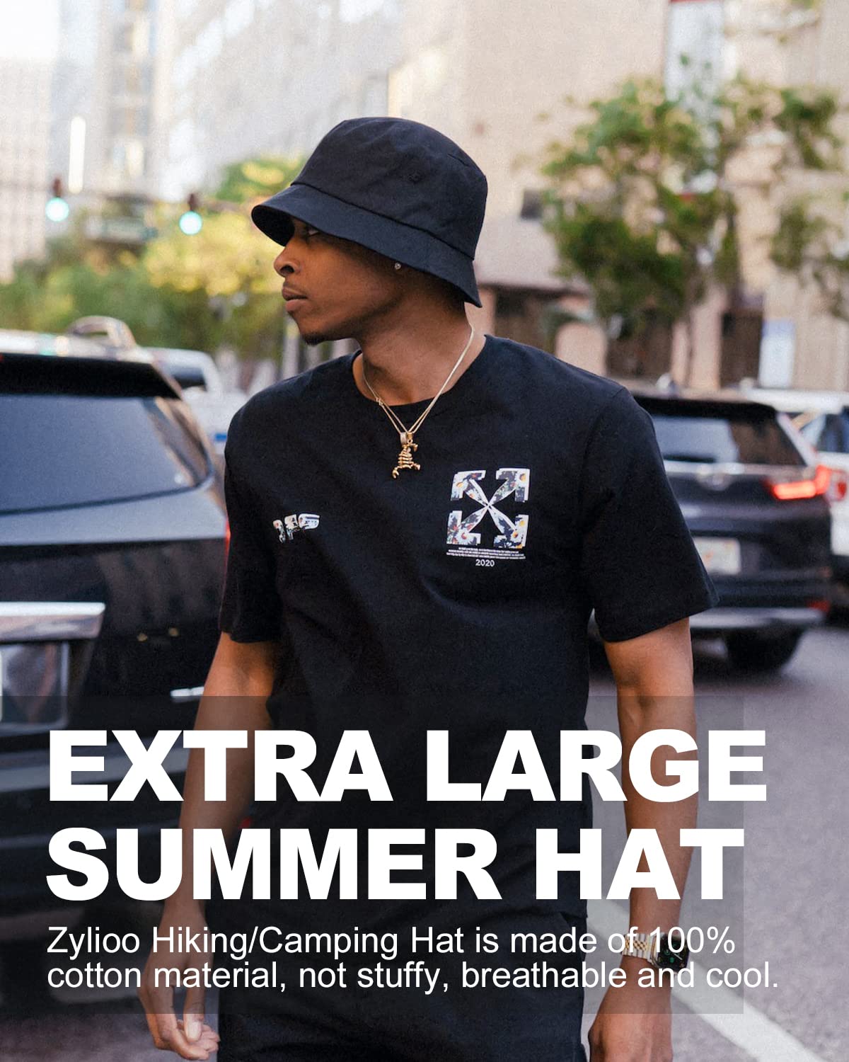 Feng Shui， Sombreros para el Sol L/XL/XX-Large,Sombreros de Pesca Reversibles Grandes,Sombrero de Pescador con protección UV de Doble Cara para Golf, Senderismo al Aire Libre