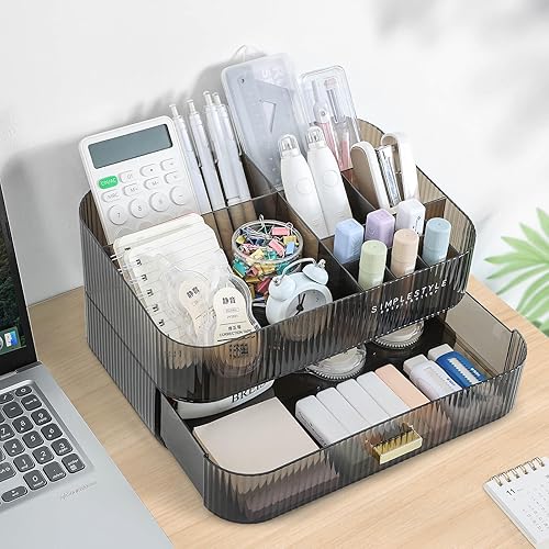 Miniatura 7 de BREIS Organizador de maquillaje con cajón apilable, organizador grande de tocador de baño para escritorio, tocador, almacenamiento ideal para