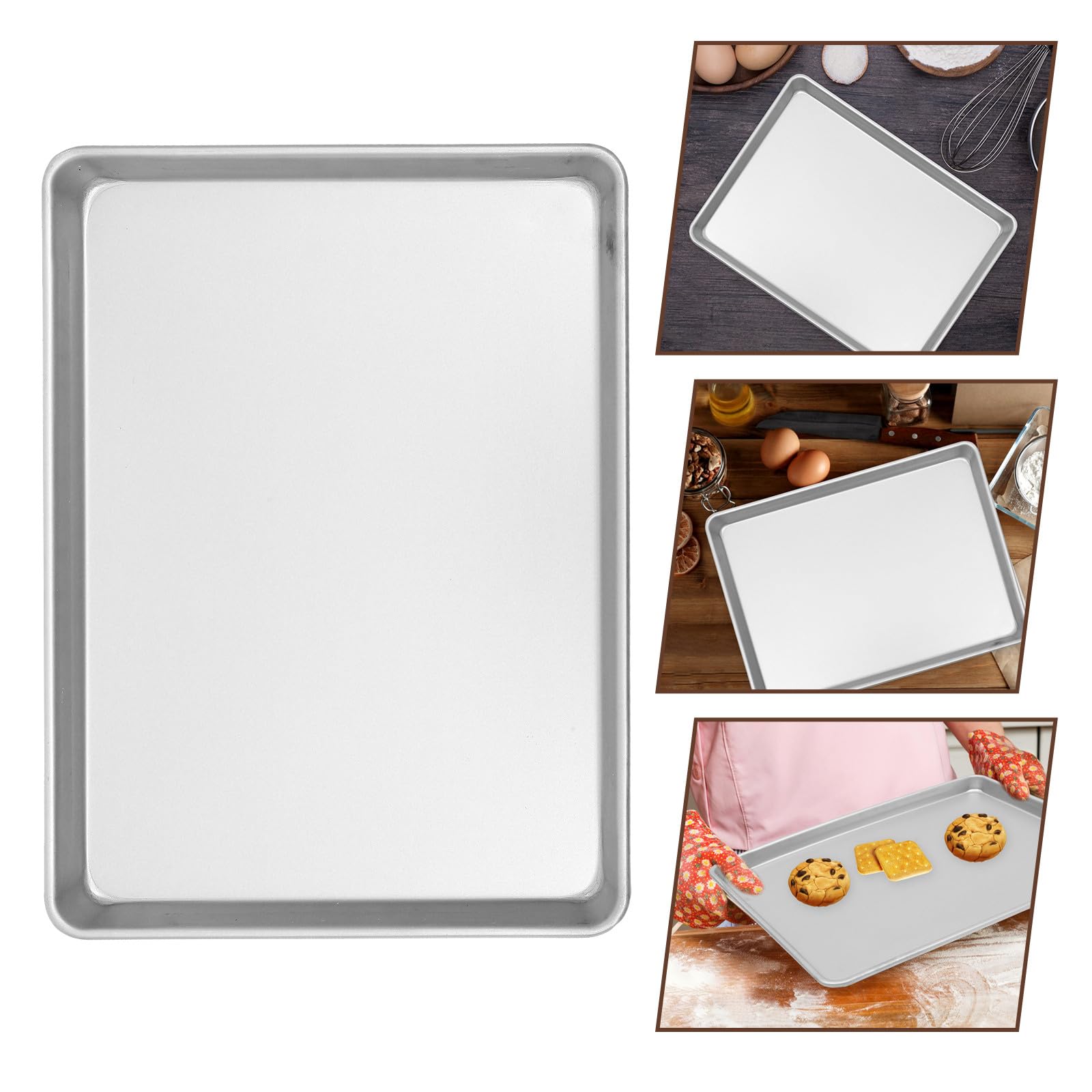 Plaque de Cuisson Alliage Aluminium Antiadhésive Moule à Pâtisserie Rectangulaire Ustensile de Cuisson Compact pour Gâteaux Tartes et Snacks Cuisine Facile et Nettoyage Rapide