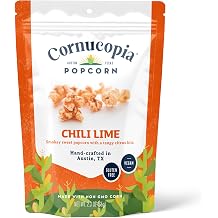 Cornucopia Popcorn Chili Lime Gourmet Popcorn from Austin. Bold Chili Heat with Bright Lime Citrus for a Zesty Savory Snack thats Vegan & Gluten Free, Perfect for Everyday Snacking, 2.3 oz Bag
