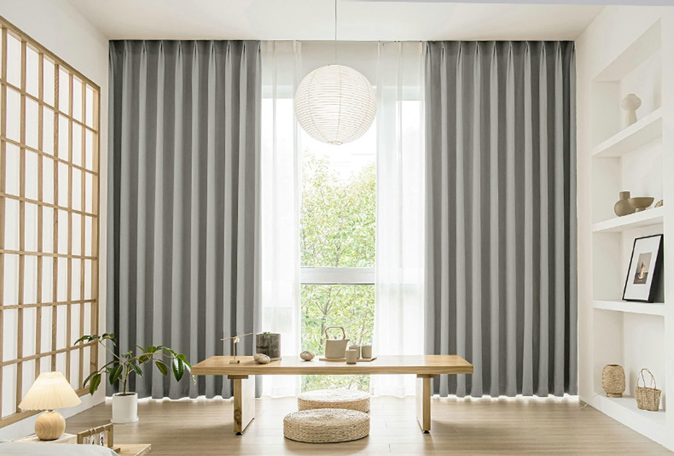 Rideaux pour salon et chambre gris occultants pour préserver l'intimité