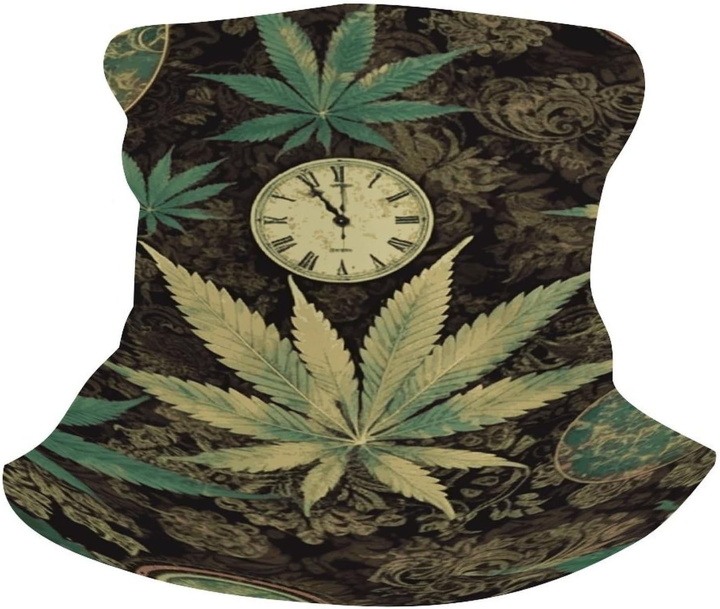 A Puff in Time Weed Marijuana Neck Gaiter Breathable & Moisture-Wicking Face Mask Bandana Balaclava Sun Protection Face Cover Scarf Lightweight Seamless Design for Outdoor Sports Hiking Fishing Cyclin