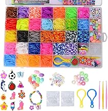 TONZACK 40 Grid Stretch Bracelets Kits, 3200 Pcs Premium DIY Colorful Bracelets for Kids, Stretch Bracelets in 32 Colors with Various Beads Accessories and Frames