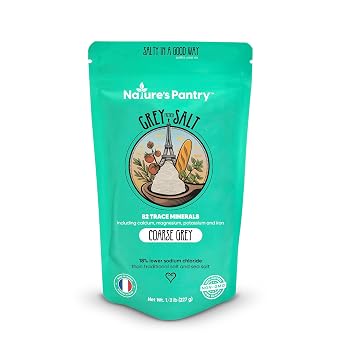 Celtic Salt Light Grey Coarse, Celt Salt By Natures Pantry, 82+ Minerals, non-GMO, Organic & Unrefined, Gluten-Free, Authentic, Sal, Hand Harvested, Cooking, Baking, Pickling, Electrolytes, Healthy Seasoning,1 lb 16oz Bag