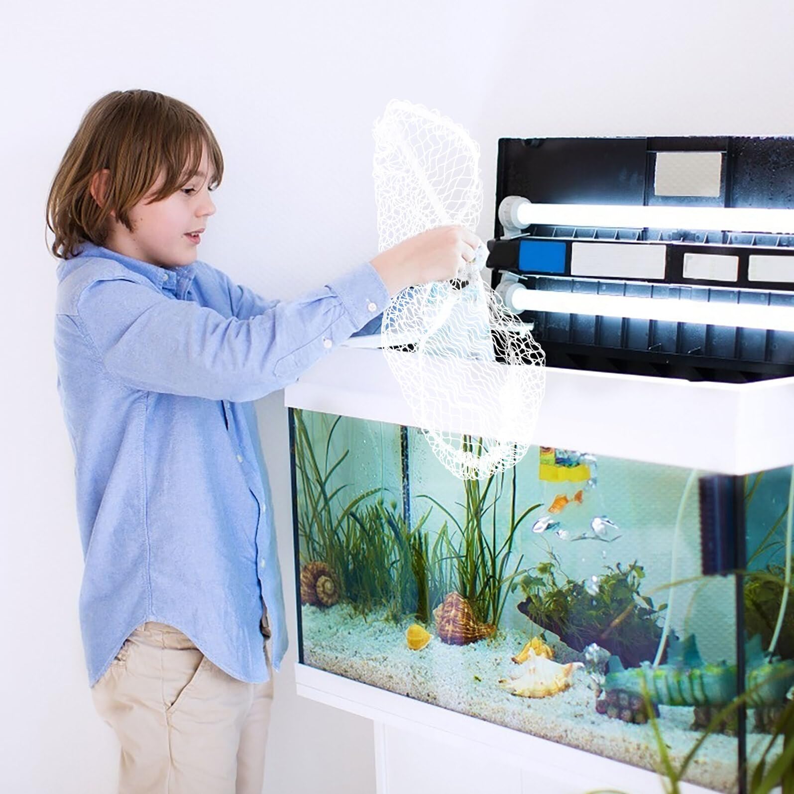 Rete in Nylon per Acquario 35x50 Cm Antiscivolo Copertura Rete Anti-salto per Tartarughe e Pesci Flusso D’aria Ottimale e Installazione Semplice per Uso Interno