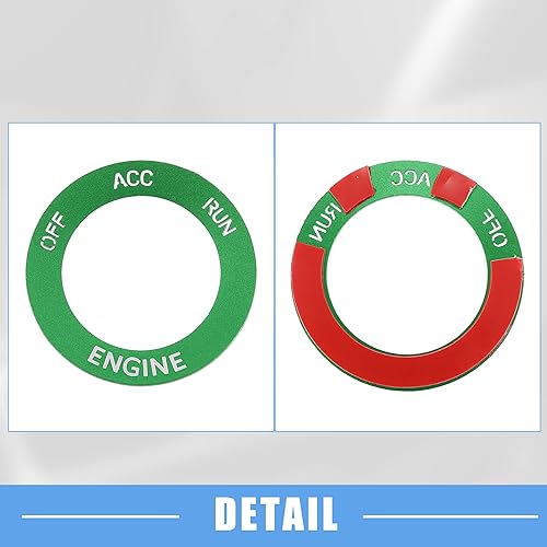Miniatura 6 de A ABSOPRO Calcomanía para el botón de encendido y parada del motor para Dodge Challenger Charger 2010-2020, aleación de aluminio, color verde
