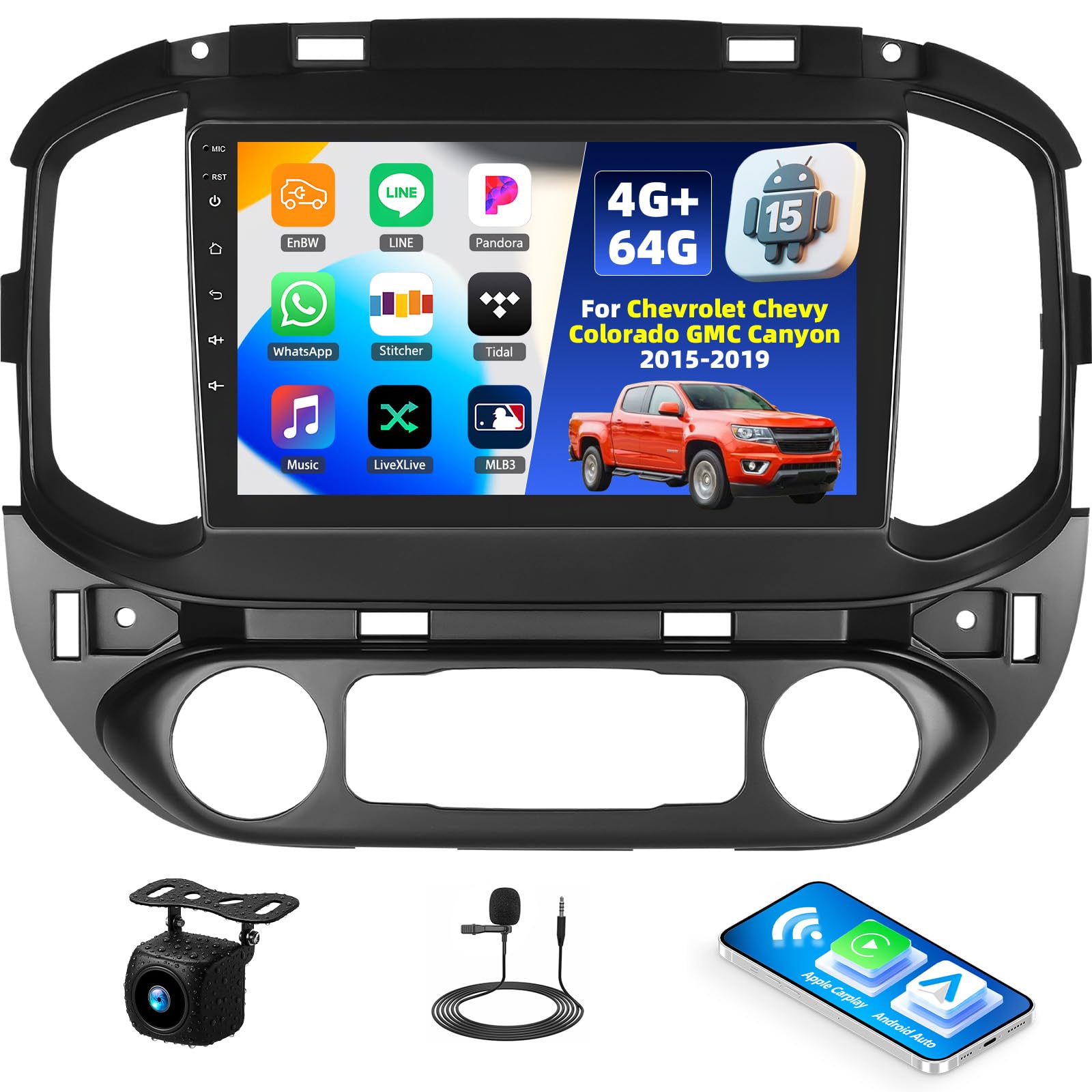 Autoradio Android 15 9 Pollici Per Chevrolet Trax 2014-2016 – 6GB+128GB, Con Telecamera Posteriore, Carplay E DAB+