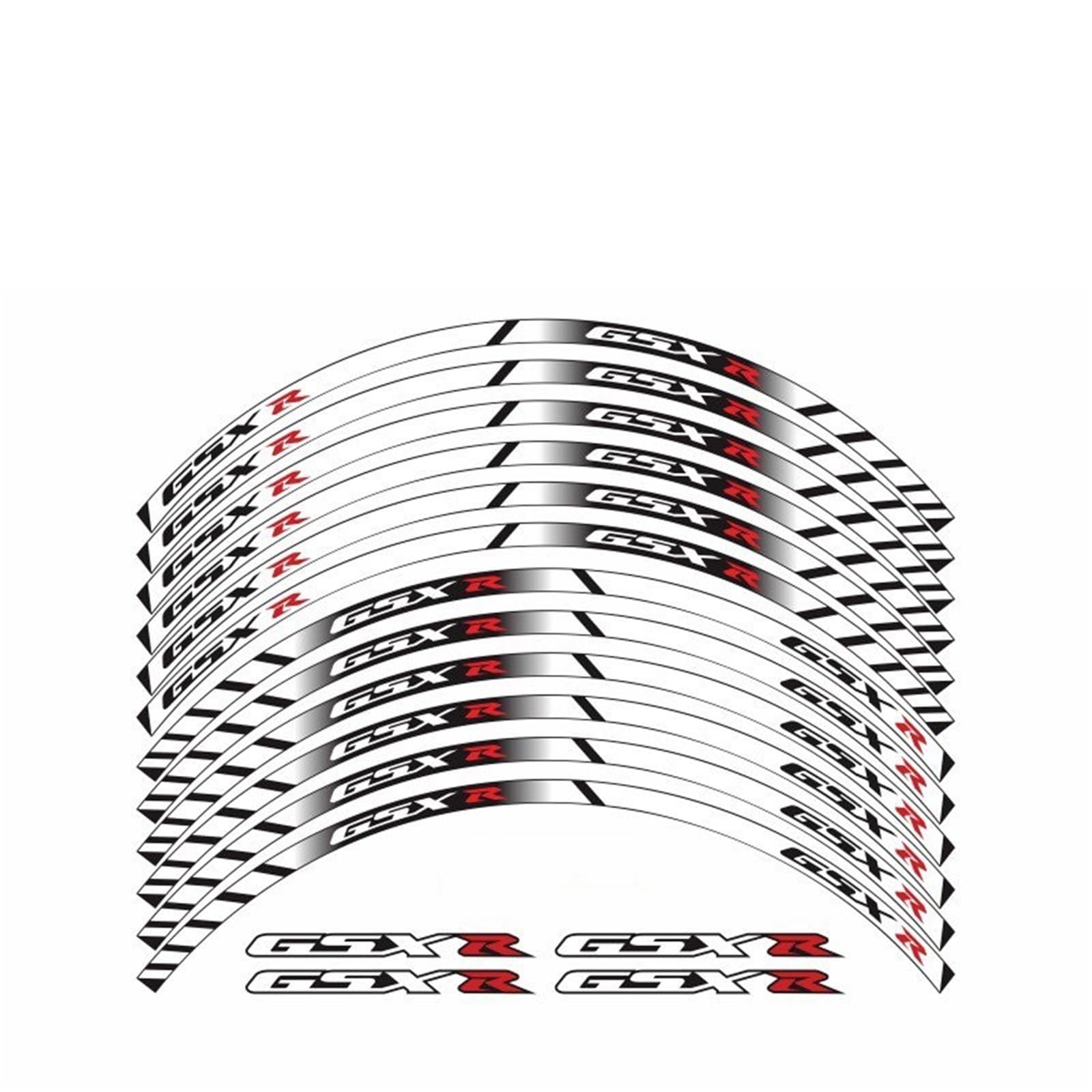 FGLFPXI Thick Edge Outer Rim Reflective Sticker Stripe Wheel Decals for S&uzuki GSXR 250 400 600 1000 750 GSXR1000R GSXR1000 GSXR600