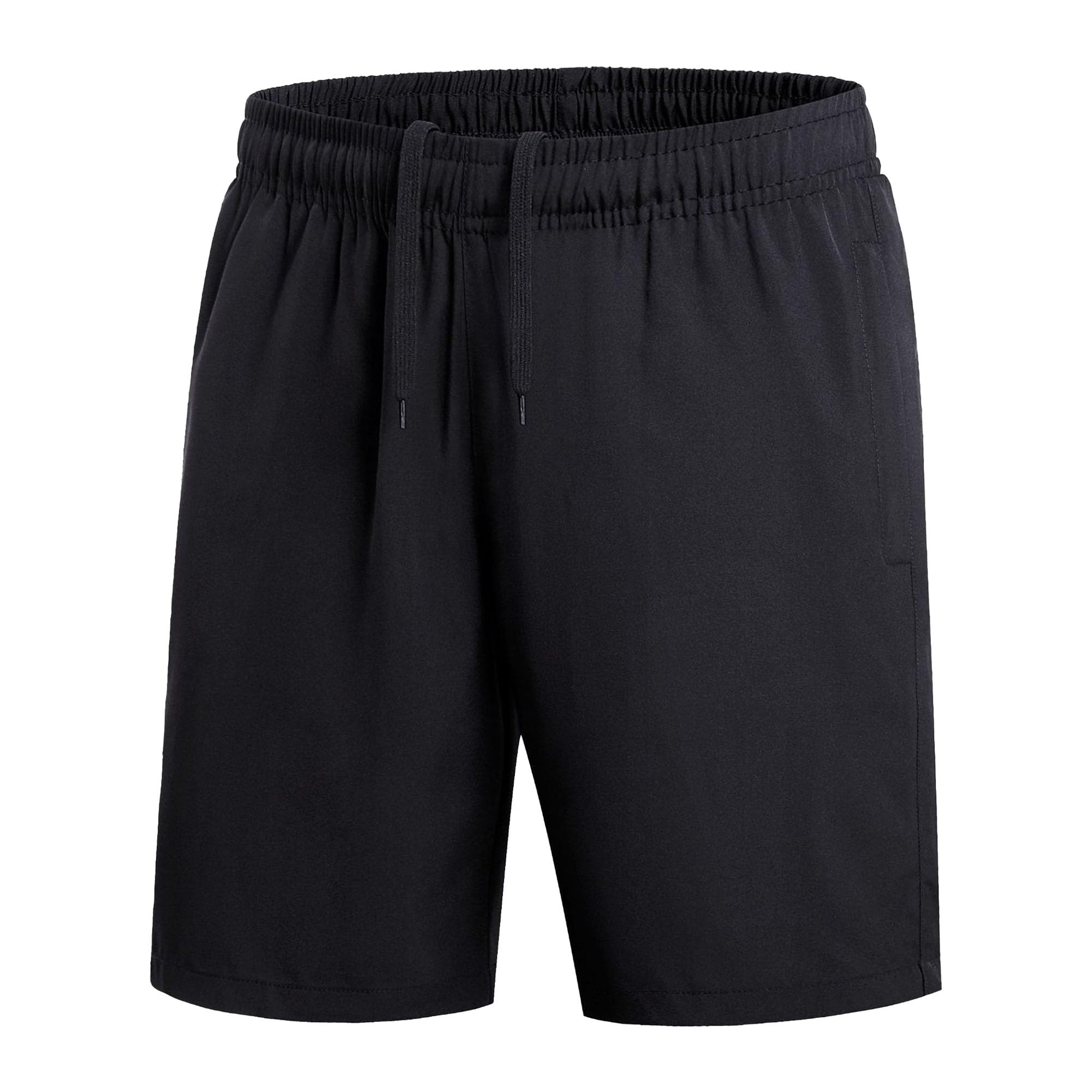 Mens Gym Solid Sports Drawstring Shorts Classic-Fit Elastic Waist Training Short Running Hiking Short Workout Pocket