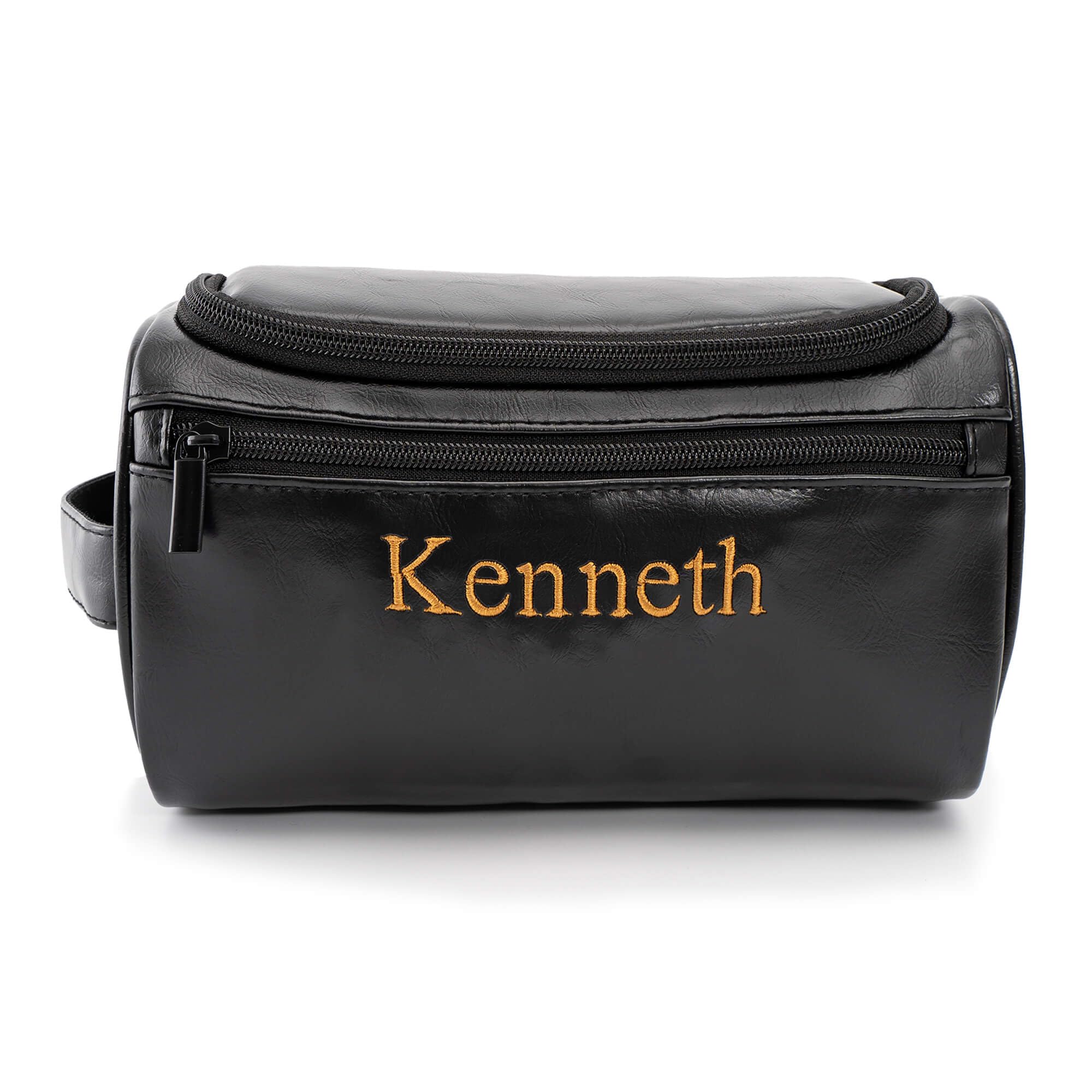 MTIANG Travel Toiletry Bag Personalized Leather Toiletry Bag for Men Monogrammed Hanging Toiletry Bag Shaving Bag Custom Groomsmen Gifts Groomsmen