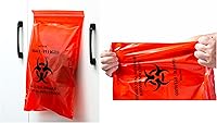 Moyite Small Biohazard Bags with Strong Adhesive Strip - Rip Proof 1.57 Mil Thick, 50 Count for Labs, Tattoo Shops, Clinics & Home