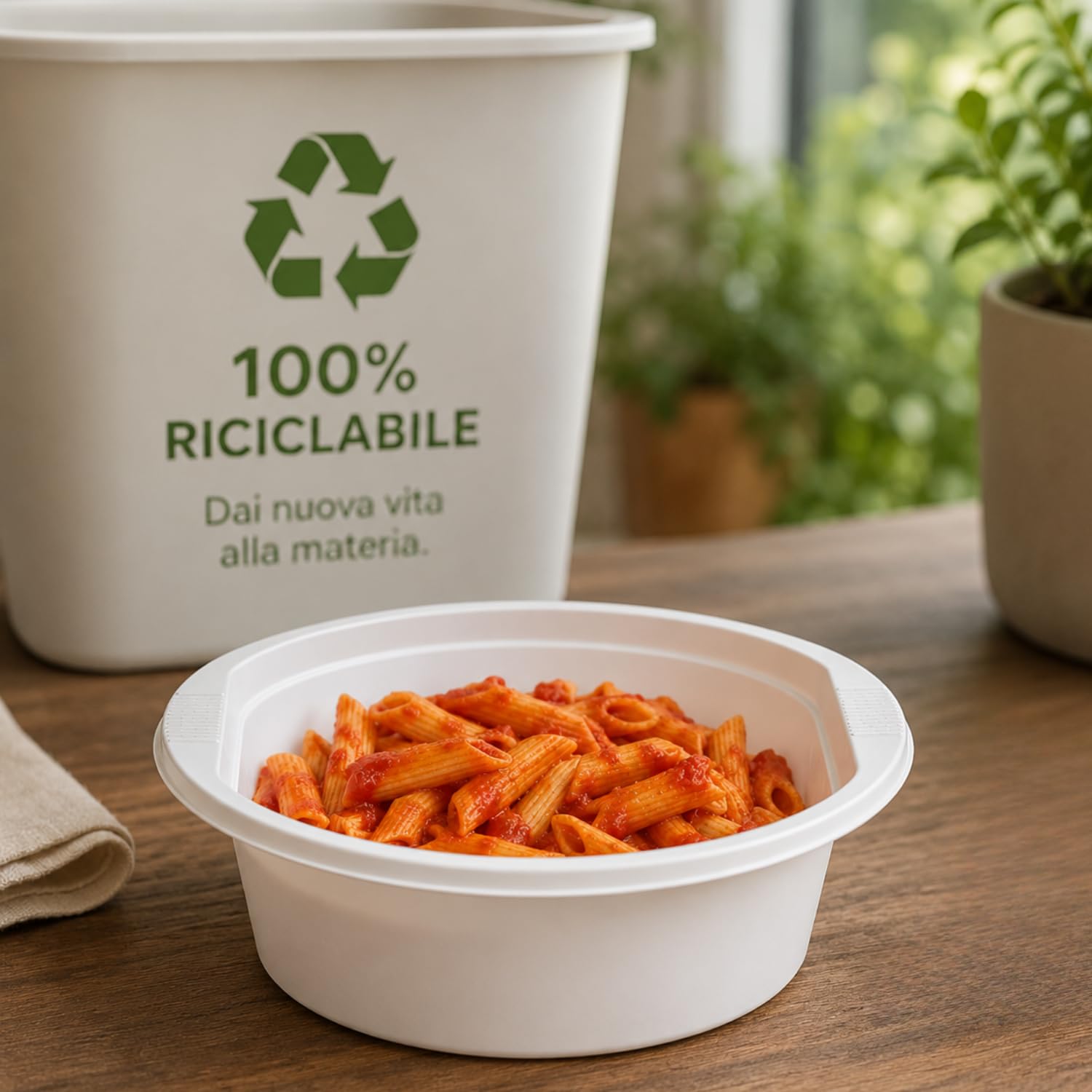 VIRSUS Scodelle Riutilizzabili Bianche 451, Capacità 800cc, Diametro 17cm e Altezza 4,8cm, Ciotole Rigide per cani 100% Riciclabile, Ciotola Fonda per Cibi Caldi e Freddi (500)
