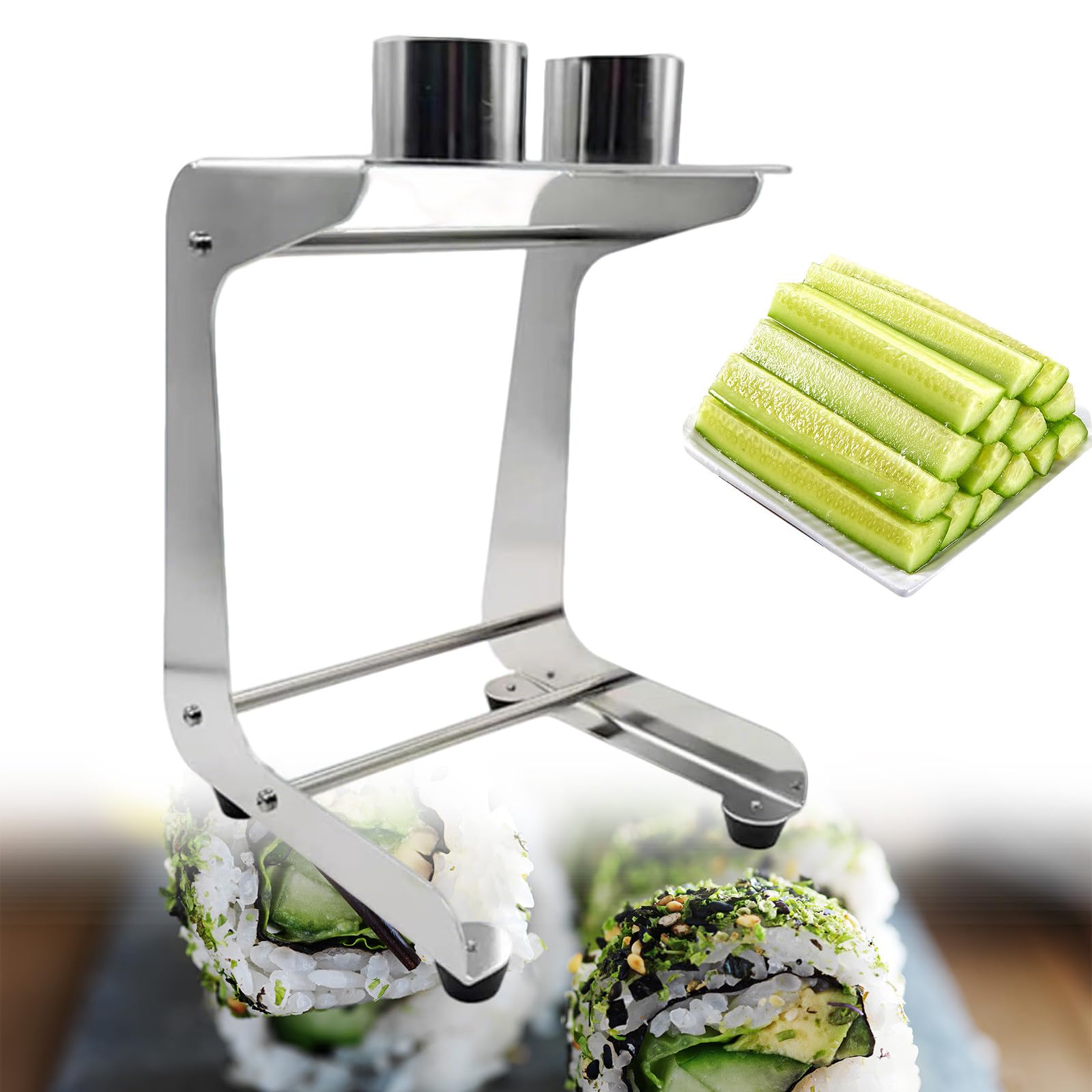 XUFWANYE Carrot Stick Cutter Tool, Manual Cucumber Cutter, Cutting Speed 10 Slices/minute, Cutting Diameter ≤1.96", for Cooking, Sushi, Meal Preparation 8Cut+8Cut