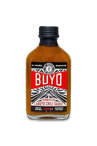 Pili Hunters - Buyo - Salsa picante de chile fermentada (botella de 3.4 onzas) Ingredientes gourmet de alimentos integrales, sin conservantes, sin