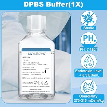 Lab DPBS Buffer, 1X Dulbecco's Phosphate-Buffered Saline Without Calcium & Magnesium, pH 7.4, Sterilization, 0.1um Filter, 500ml
