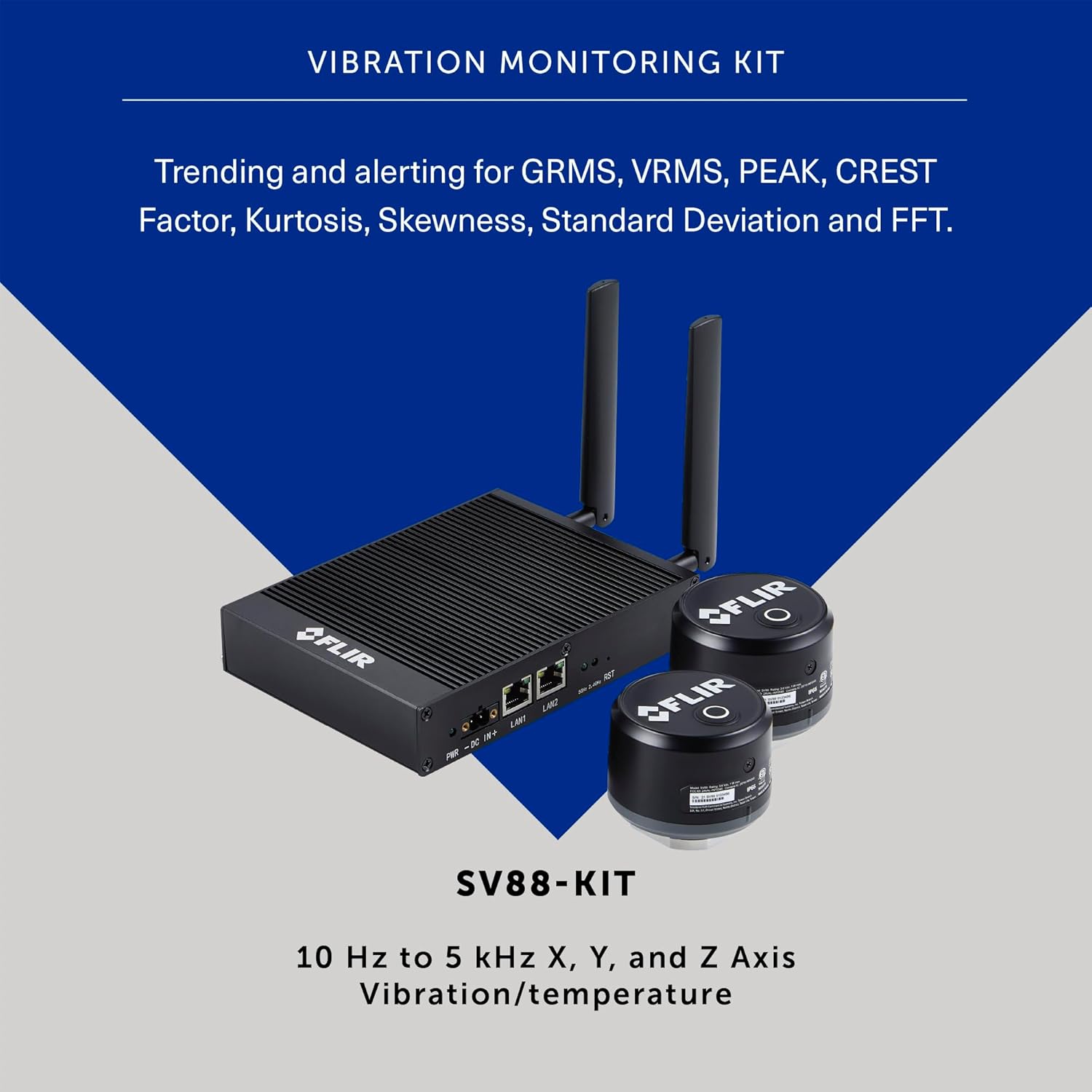 FLIR SV88 Kit Vibration Monitoring Solution, 5 kHz triaxial Monitoring