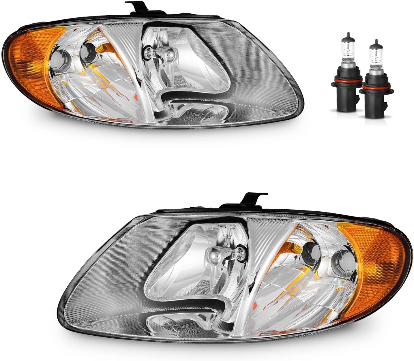Headlights for 01-07 Dodge Caravan 01-03 Chrysler Voyager 01-02 Chrysler Grand Voyager 01-07 Town & Country(Fit Short Wheel Model Only)