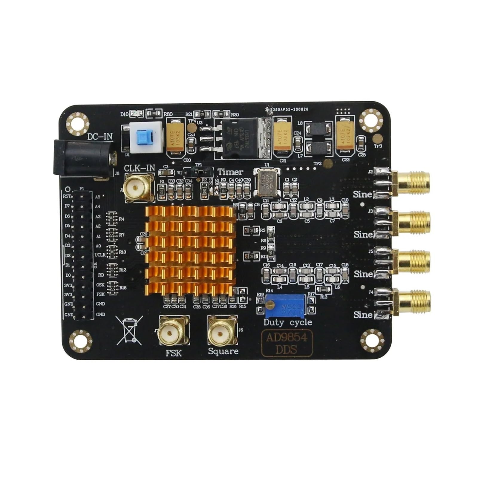 Signalgeneratormodul Hochgeschwindigkeits-DDS-Modul Signalquelle Sinus-/Rechteckwellen-Signalgenerator