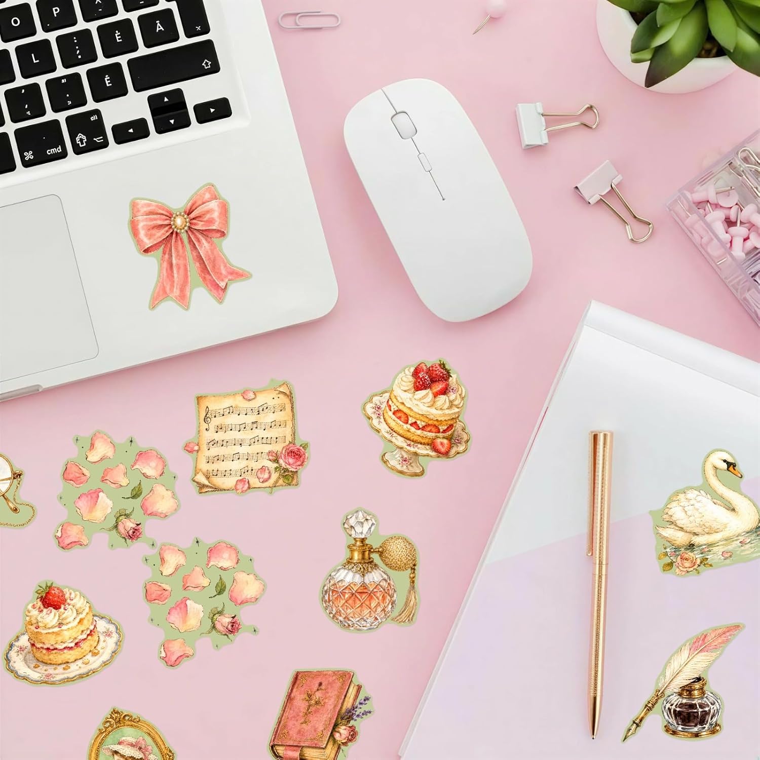 50PCS Vintage Rose Sticker Pack image 4