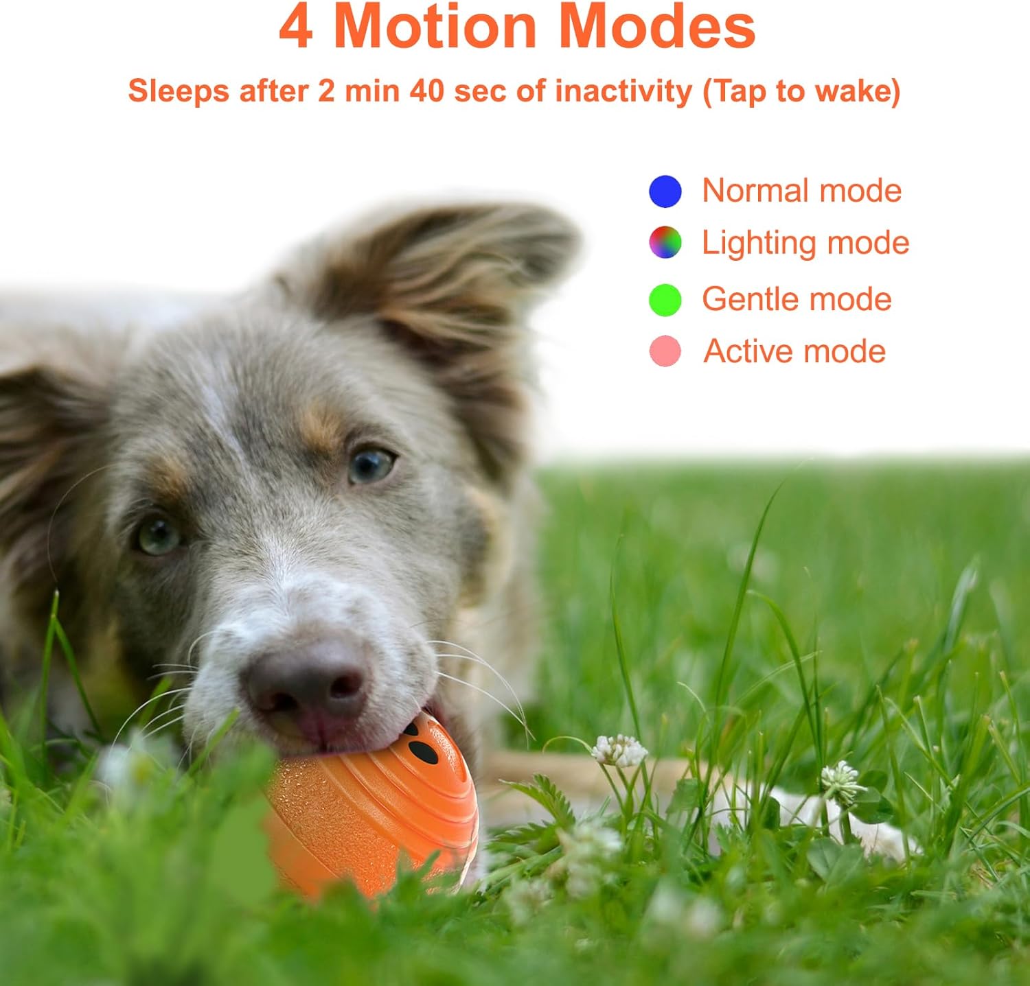 Interactive Dog Ball - Smart Toy for Small and Medium Dogs, Automatic Moving Ball, Rotating & Bouncing, Durable TPU+PC Shell, Toys That Keep Dogs Busy, for Dog (Orange) - Image 4