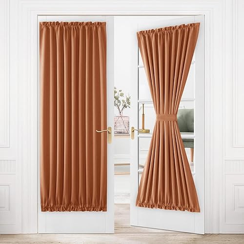Miniatura 270 de DWCN Cortinas para puerta francesa: cortina térmica con bolsillo para barra para puertas con ventana de cristal, puertas de cocina y patio