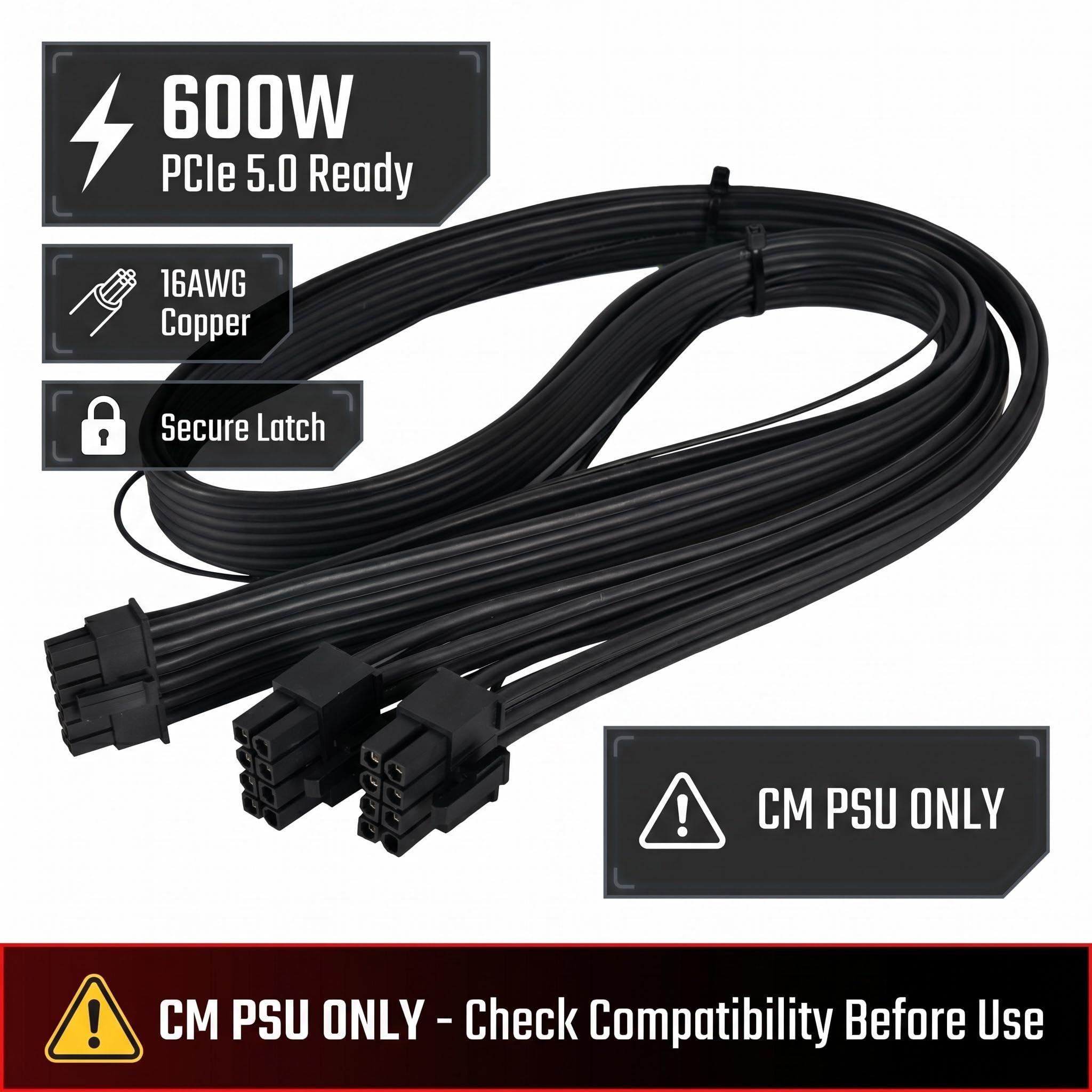 Amazon.co.jp: Cooler Master 12VHPWR 交換用ケーブル、2×8ピンから16