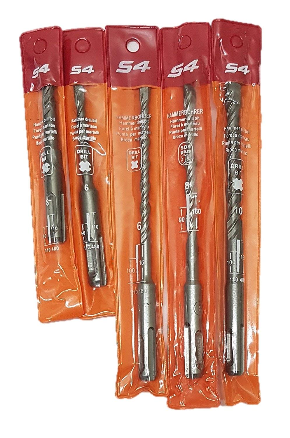 XTREMEPOWER SDS Plus Rotary Hammer Impact Drill Masonry Bits Kit, 6x11