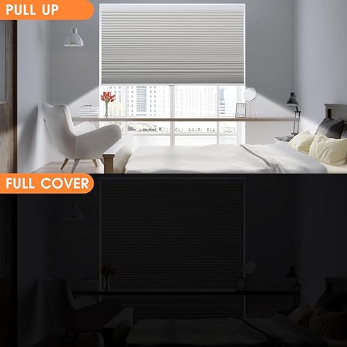 Miniatura 4 de Zerbonlife Persianas celulares opacas personalizadas, persianas de panal sin cordones con una sola celda de 1.5 pulgadas, oscurecimiento de la