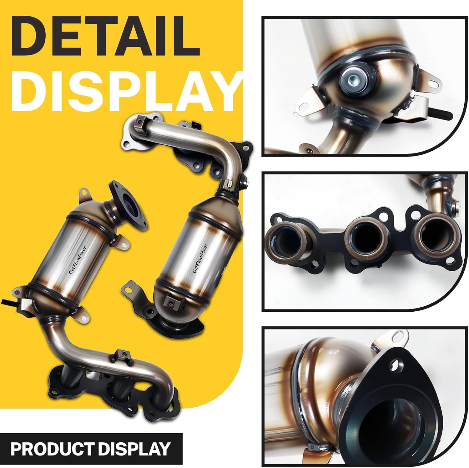 Front & Rear Catalytic Converter Compatible with 2004 2005 2006 Lexus RX330, 2004-2007 Toyota Highlander, 2004-2006 Toyota Sienna AWD ONLY 3.3L V6 Catalytic Convertor EPA Compliant