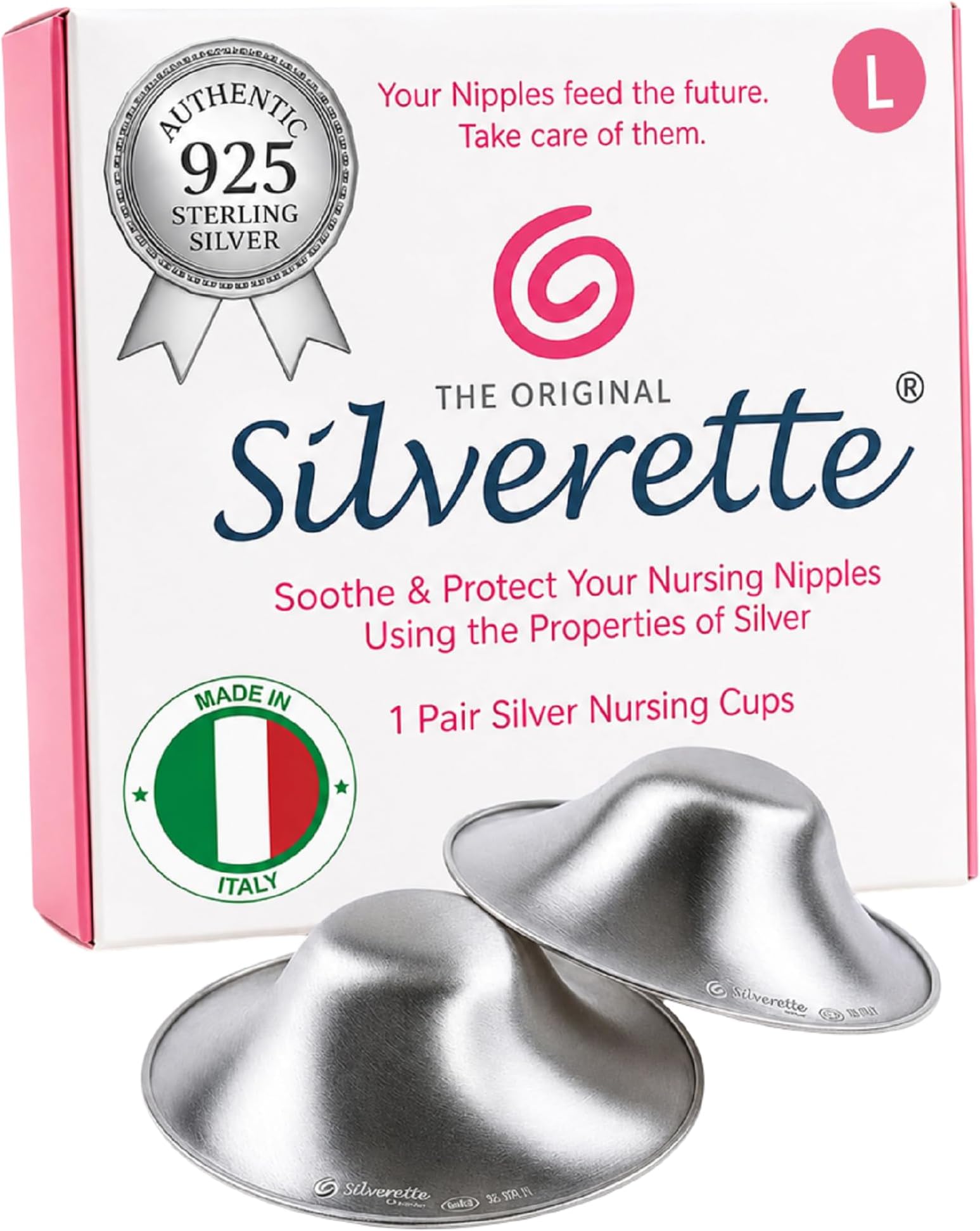 Silverette Nursing Cups, Postpartum Essentials, The Real, Large Silver