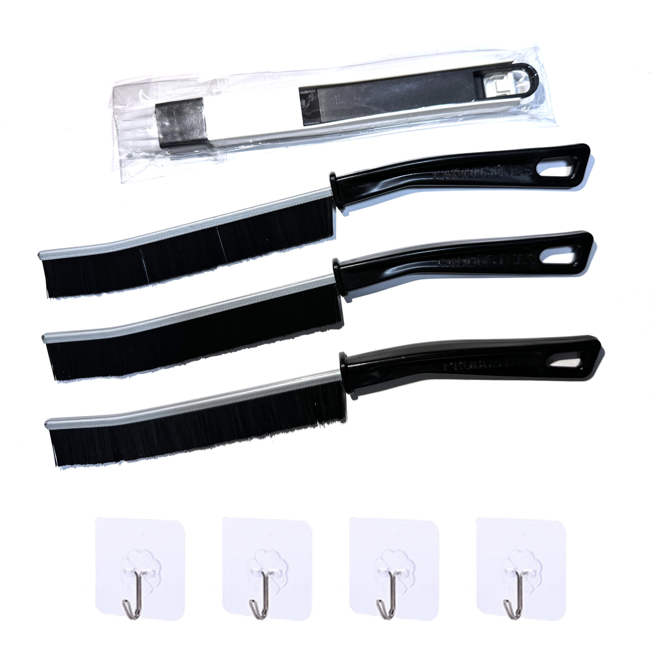 PROBUSINES-Dustpan Brush 2-in-1 Crevice Cleaning Brush Set Crevice Brush A Crevice Cleaning Tool That Can Be Used in Narrow Areas of The Bathroom and Kitchen (4)