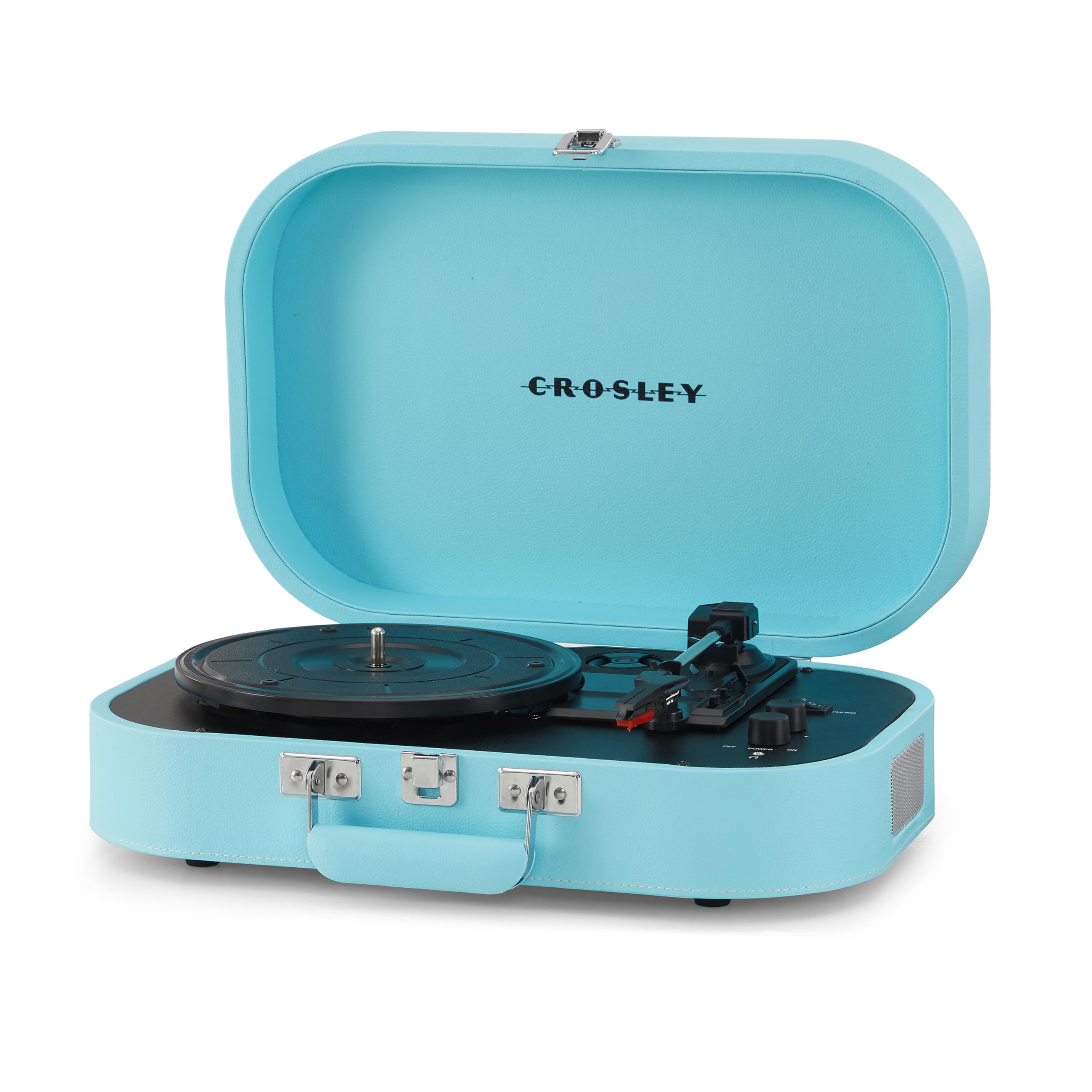 Crosley Discovery - Giradischi portatile Bluetooth, lettore in vinile a 3 velocità, giradischi per la casa per dischi in vinile, altoparlanti stereo integrati e ricevitore Bluetooth, ingresso AUX,