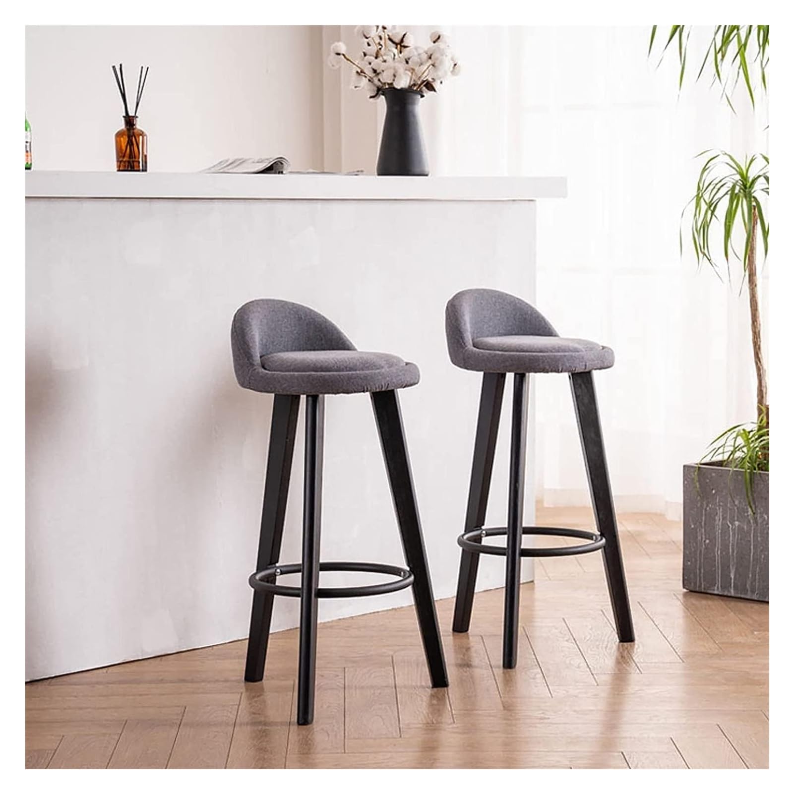 Amazon｜カウンター椅子 24/28インチバースツール2脚セット、リネン