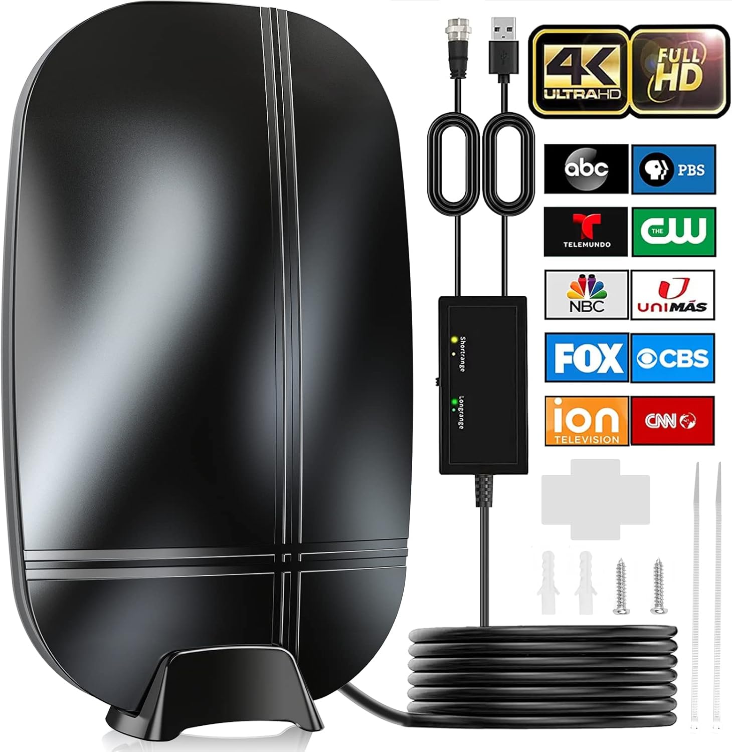 2023 Newest TV Antenna Indoor Outdoor Amplified 500 Miles
