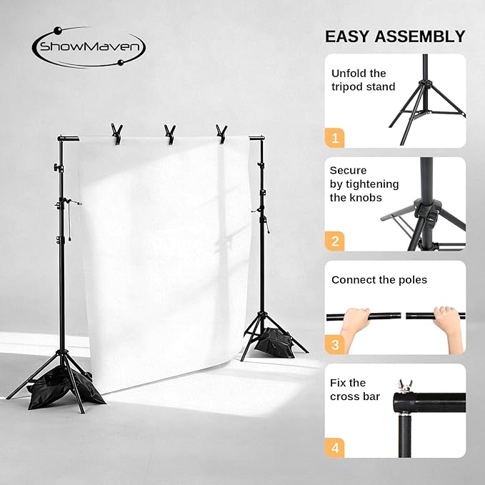 Soporte para Fondos Fotográficos ShowMaven 6.6 x 10 ft Ajustable con Bolsa miniatura 4