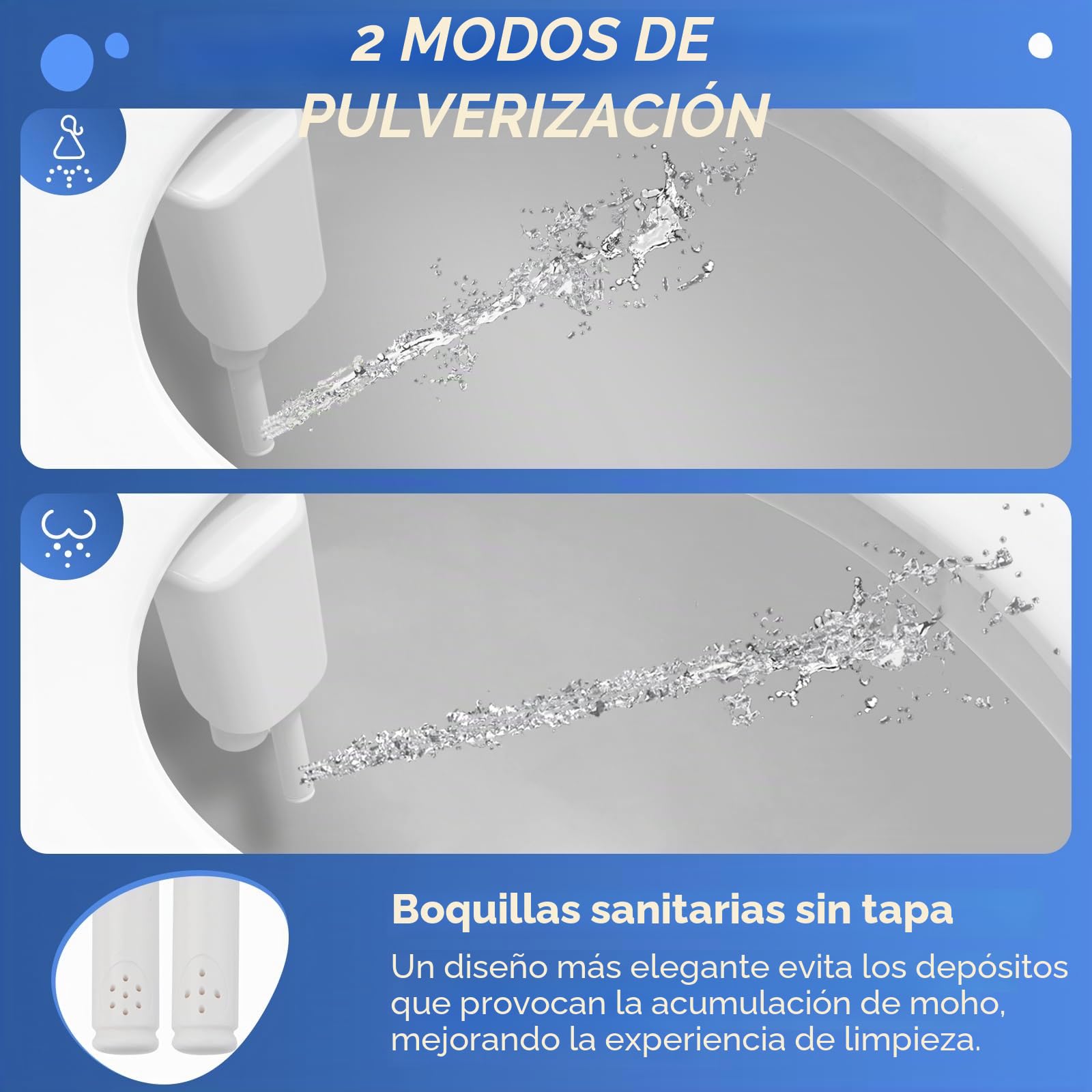 SAMODRA Bidet para WC No Eléctrico Classic 7.0 Doble Boquilla Accesorios
