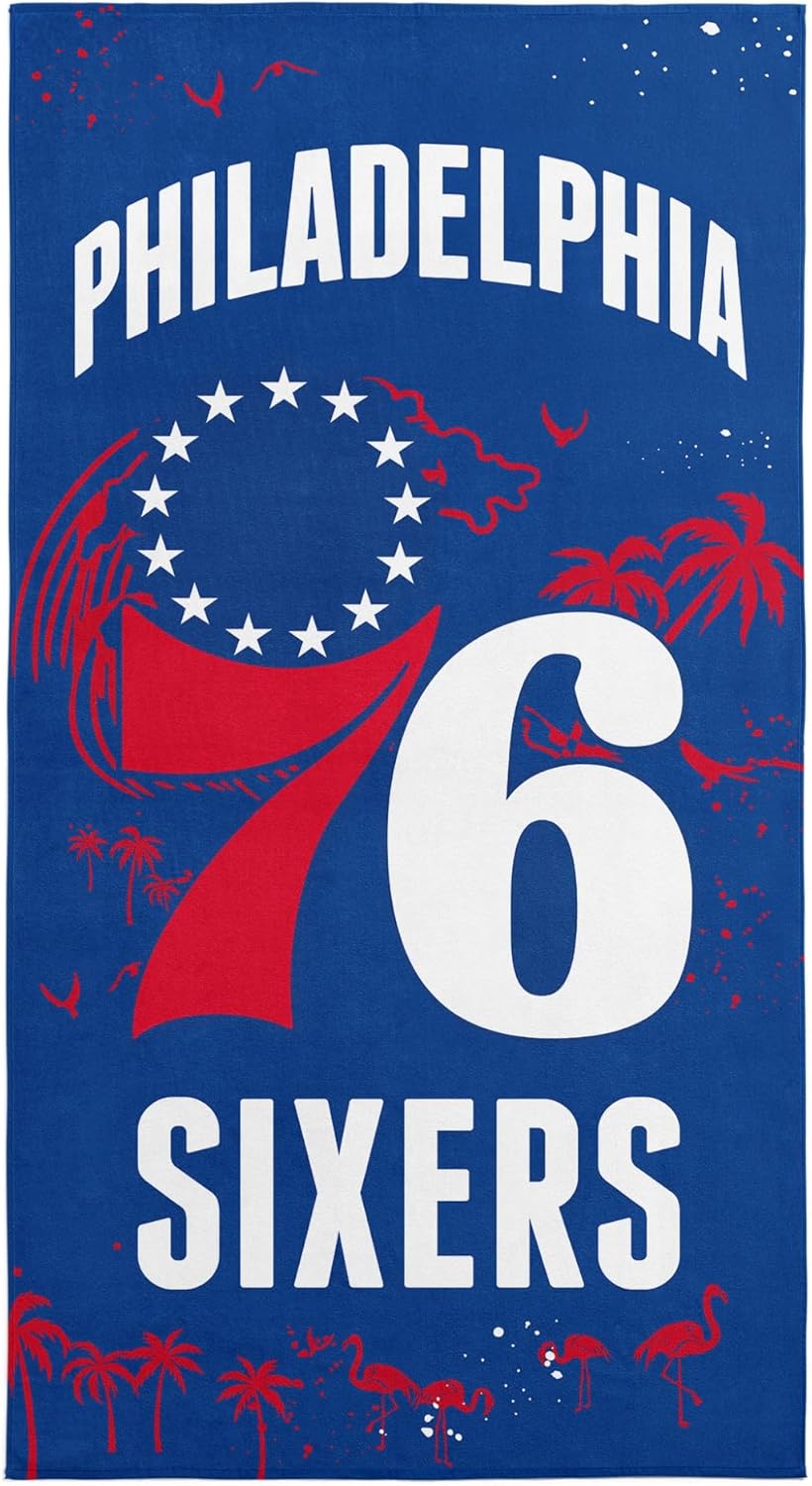 NORTHWEST NBA Philadelphia 76ers Beach Towel, 30" x 60", Tide