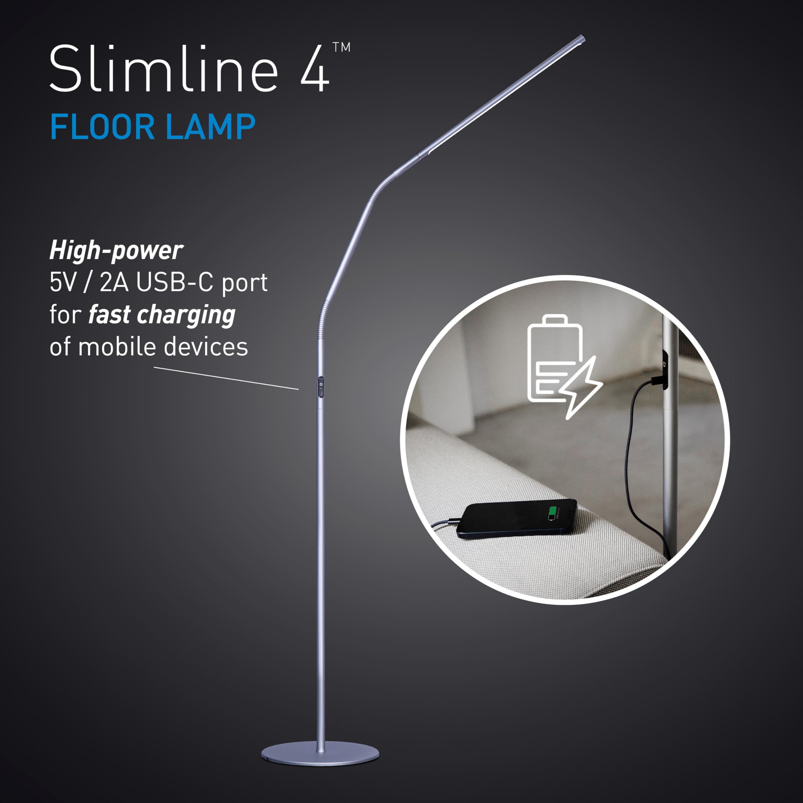 Amazon.com: Daylight Slimline 4 LED Floor Lamp - 6,000K, 3,200 Lux