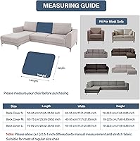 Vista 2 de Fundas de cojín 100% impermeables para sofá, funda de cojín para respaldo de sofá seccional, fundas de cojín elásticas jacquard texturizadas