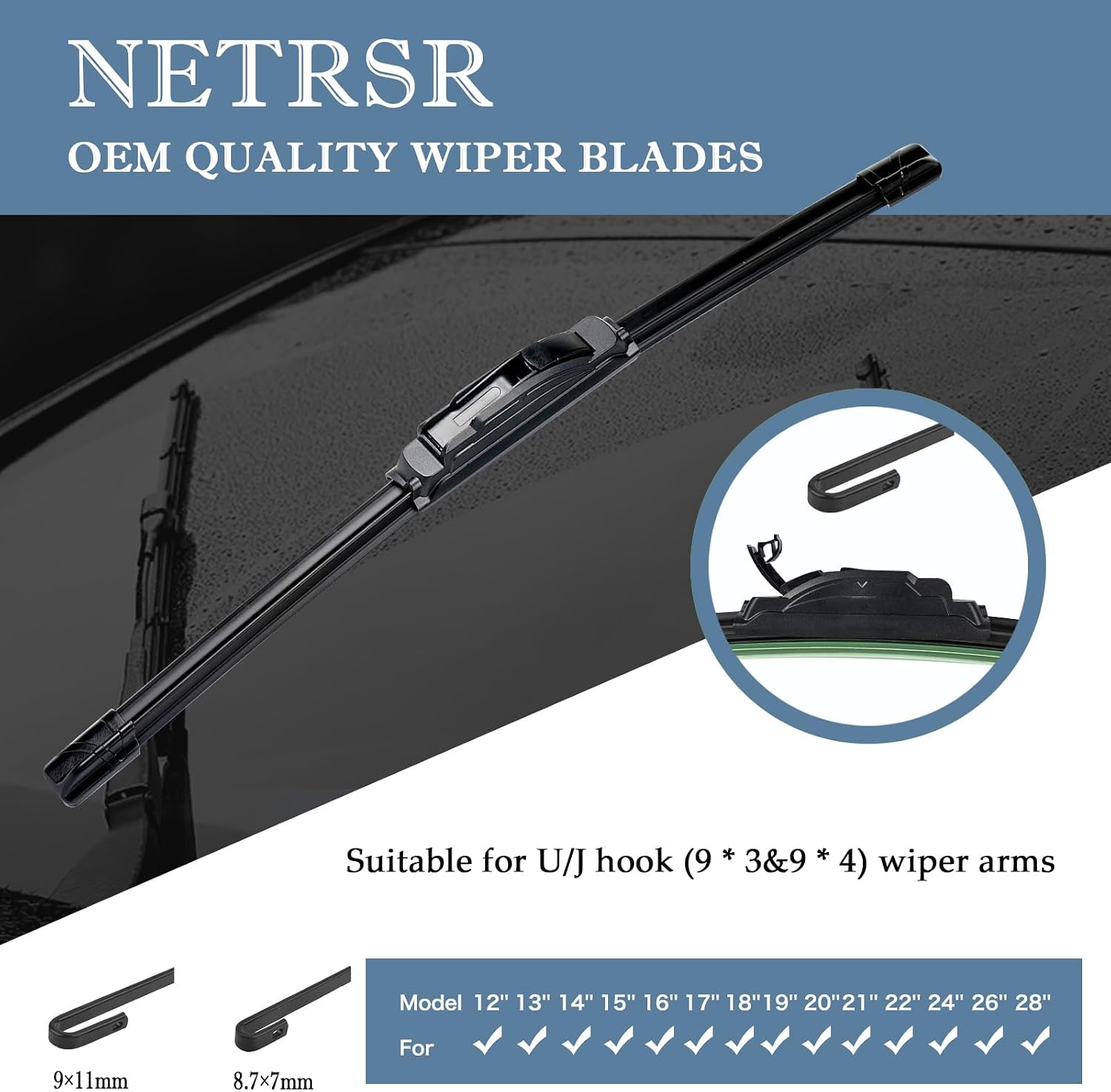 Windshield Wiper Blades Replacement for Toyota Sienna 2005-2010, Original Factory Quality Front & Rear Wipers Blade Set for My Car - 26" 19" 16" (Pack of 3)