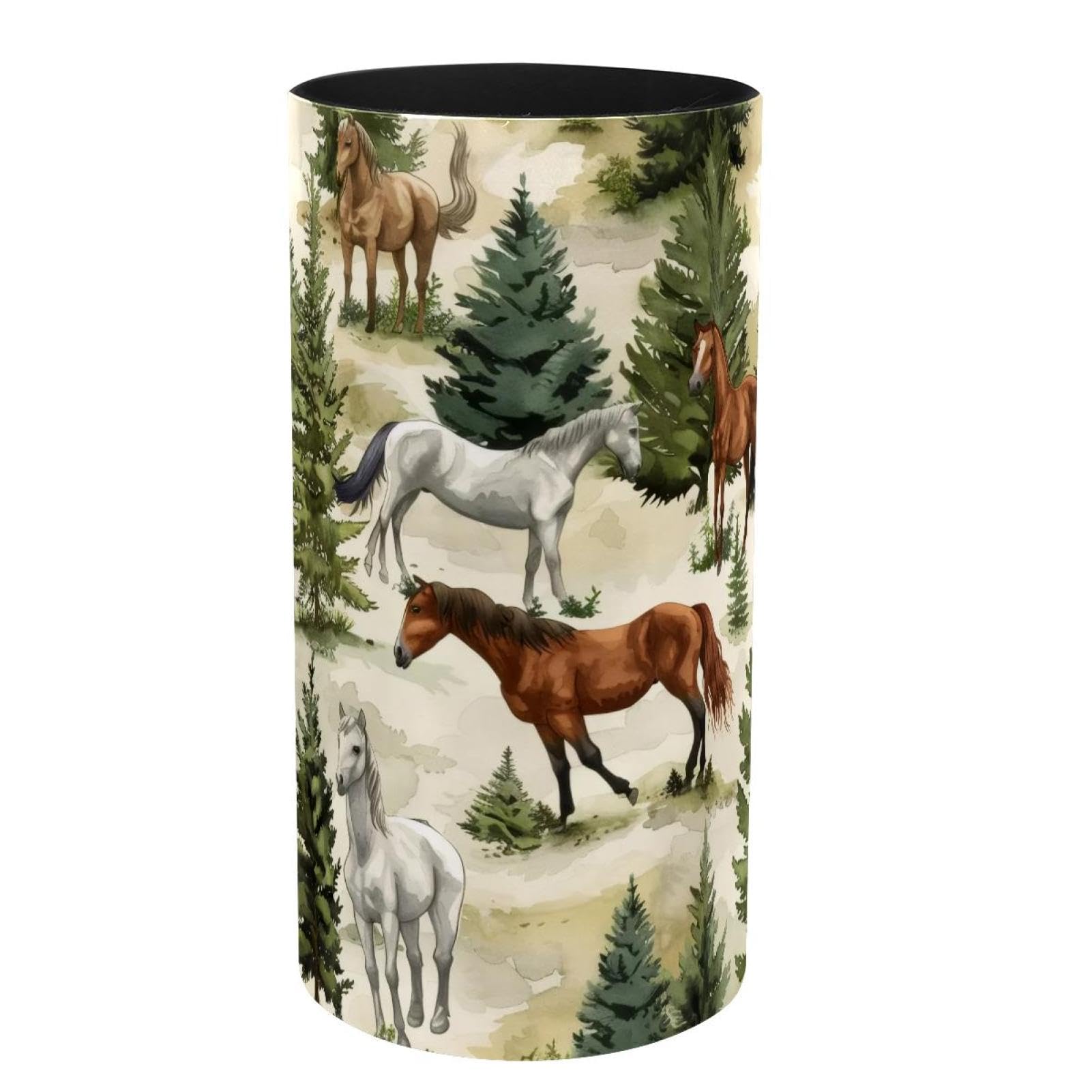 Boîte à musique en métal cheval de la forêt : pot à crayons et organiseur de bureau original