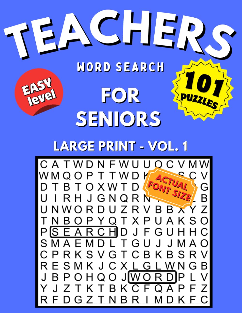 Teachers Word Search: Large Print Easy Puzzles for Seniors