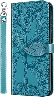 Miagon - Funda con tapa magnética para Samsung Galaxy S23 FE (piel sintética, ranuras para tarjetas, función atril), color azul