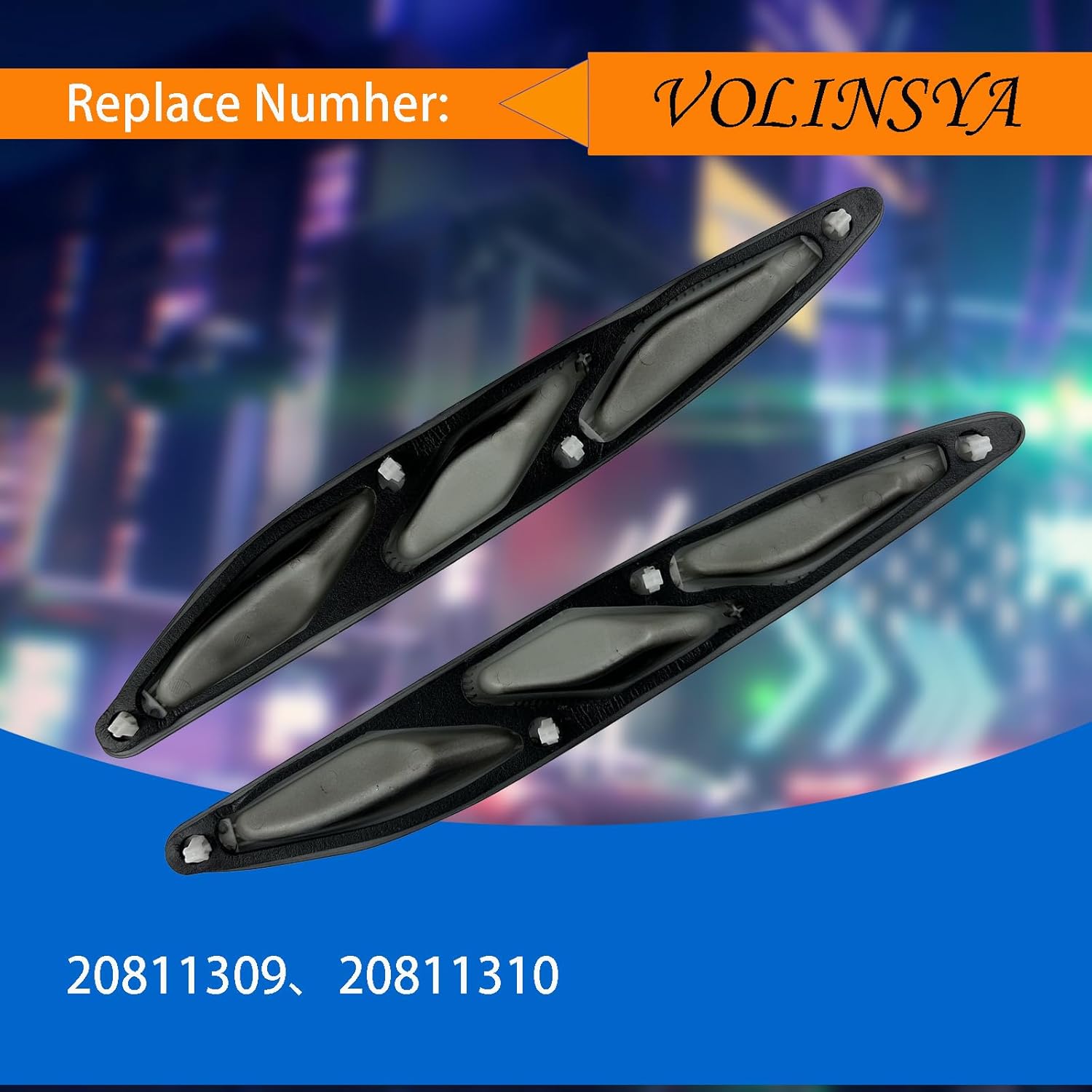 2PCS Black Front Hood Engine Vent Grille Molding Trim Left & Right Compatible with Buick Verano 2012-2016, Intake Scoop Turbo Bonnet Vent Hood Air Vent Trim Cover,OE 20811309 20811310 (Black)
