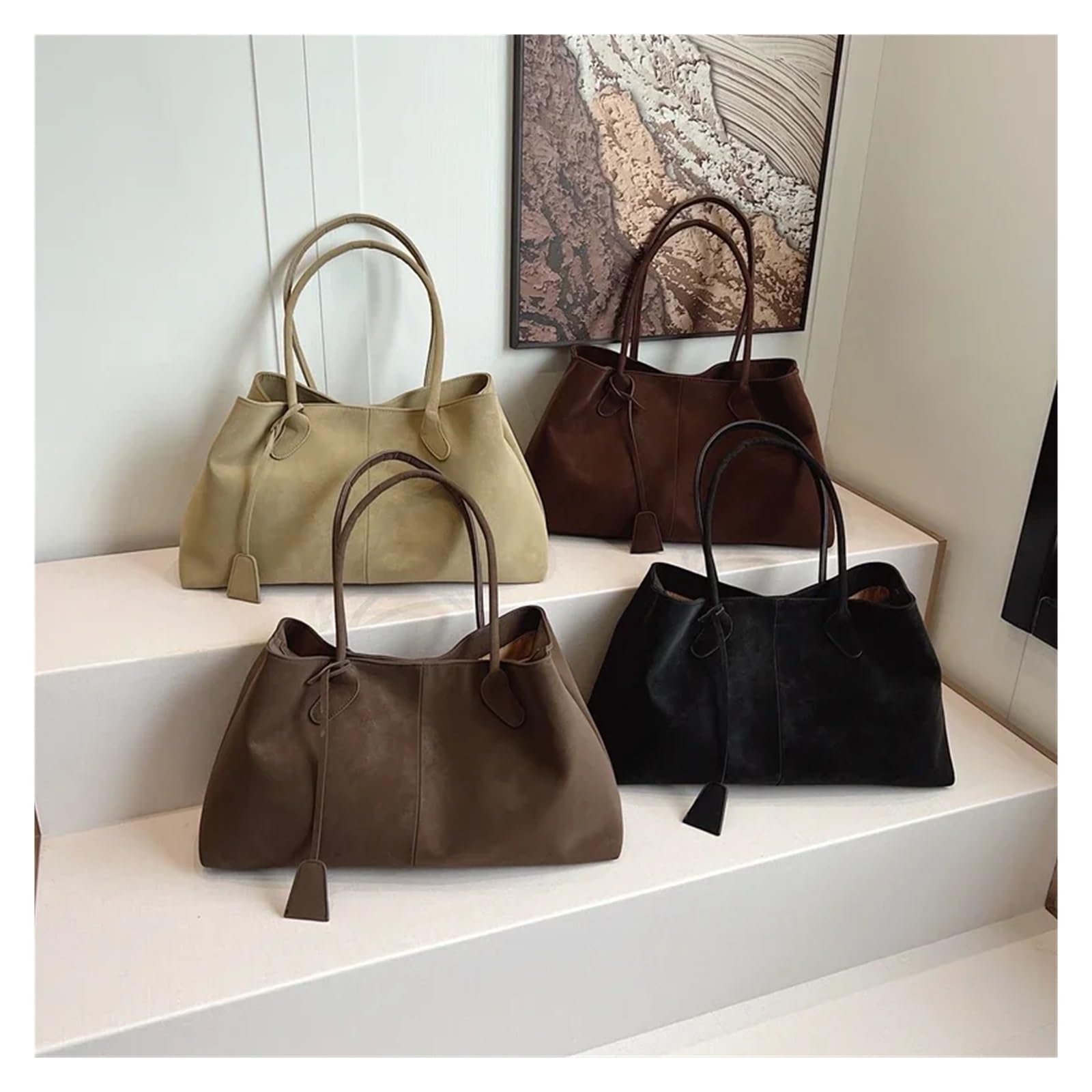 Borsa Tote da Pendolare Borsa a tracolla grande con manico corto e tinta unita for donna per Ufficio
