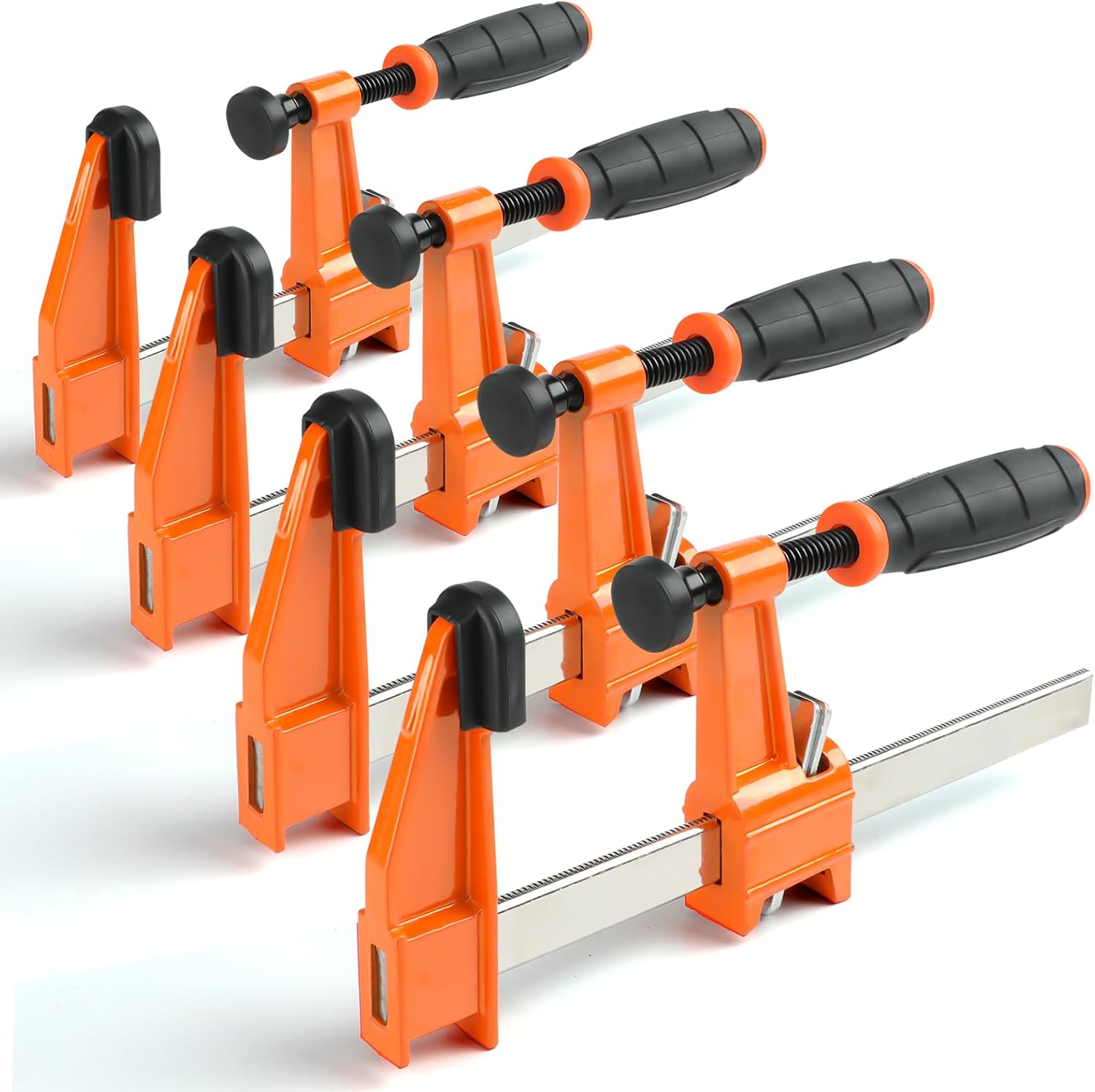 Bar Clamps 4-Pack 6 Inch F Clamps Set, 300lbs Quick-Release, Heavy Duty Wood Clamps for Woodworking, Construction, Welding & Metalworking