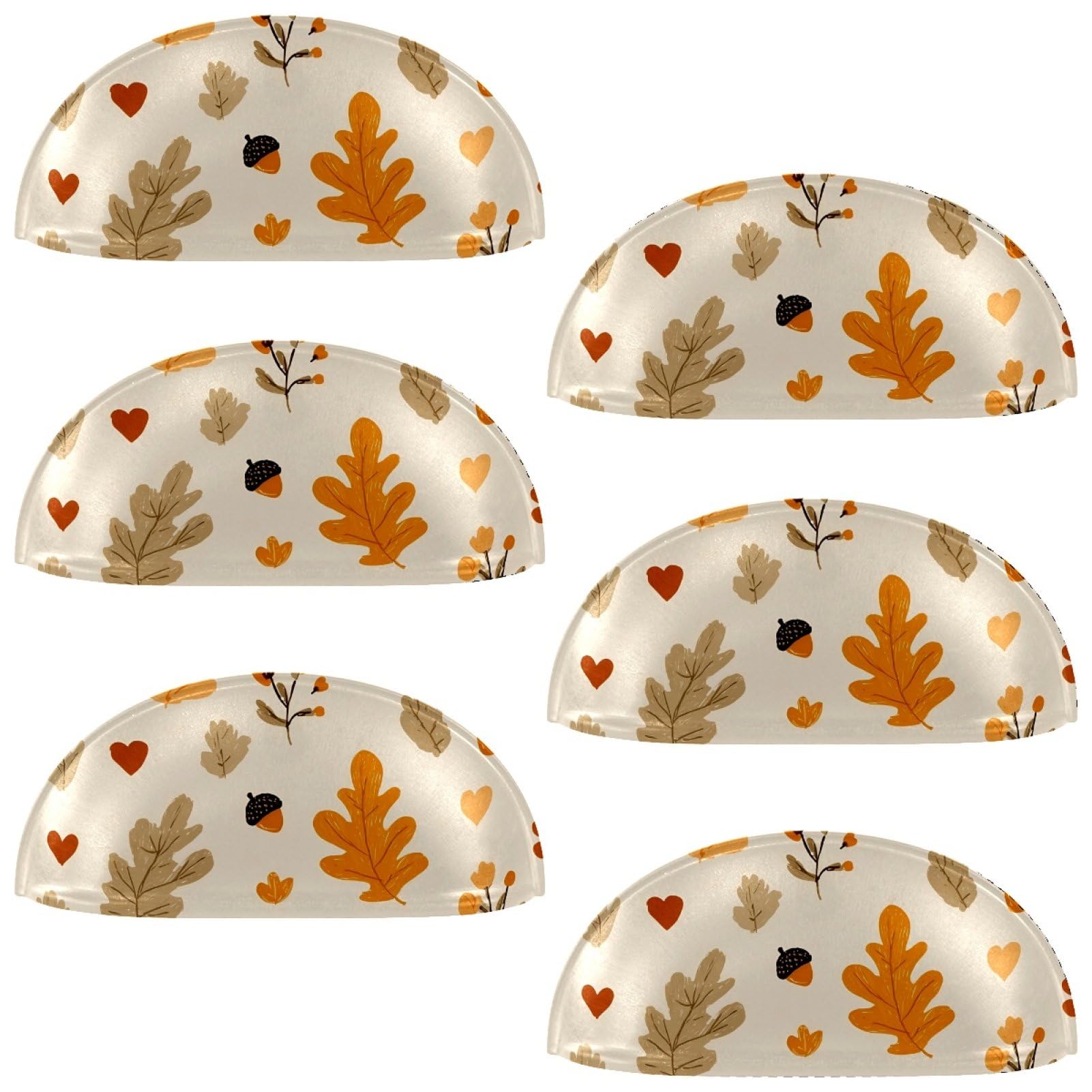 Etoenbrc Multicolored 13 6 Pcs 3.4 Inch Pbt Cup Cabinet Pulls Maple Leaf Hearts Acorn Drawer Handles, Kitchen Hardware Pulls For Cupboard,Wardrobe,Dresser Drawer